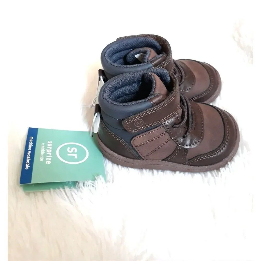 Surprize By Stride Rite Infant "No Tie" Boots Size 3 (Machine washable) - NEW!!! - Picture 5 of 8